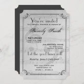 Light Gray Musical Brautparty Einladung (Vorne/Hinten)