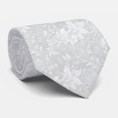 Light Gray Ornate Botanical Krawatte (Gerollt)