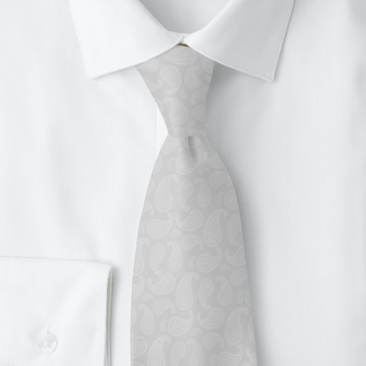 Light Gray Paisley Krawatte