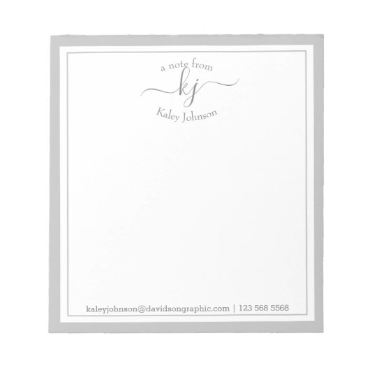 Light Gray Personalisiert | Aus dem Schreibtisch d Notizblock (Vorderseite)