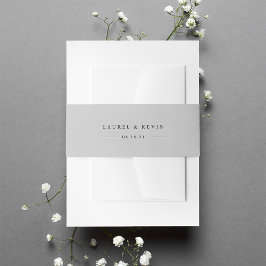 Light Gray Personalisiert Wedding Einladungsbanderole