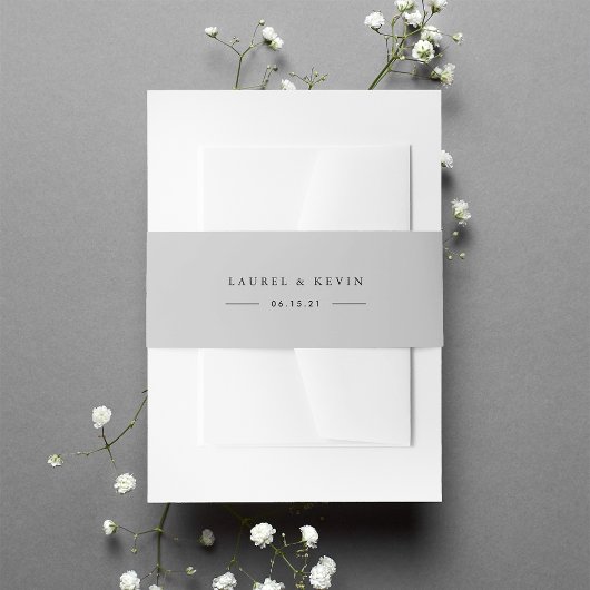 Light Gray Personalisiert Wedding Einladungsbanderole