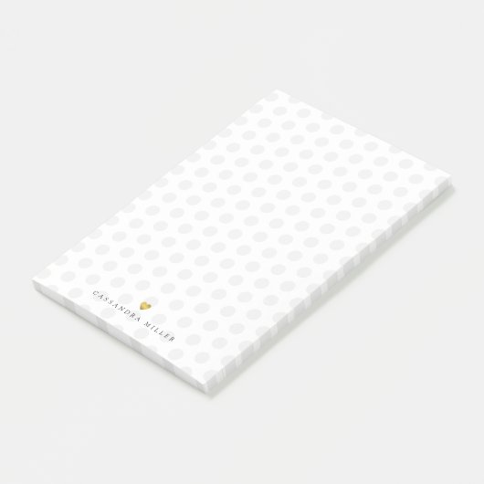 Light Gray Polka Dots Post-it Klebezettel (angewinkelt)
