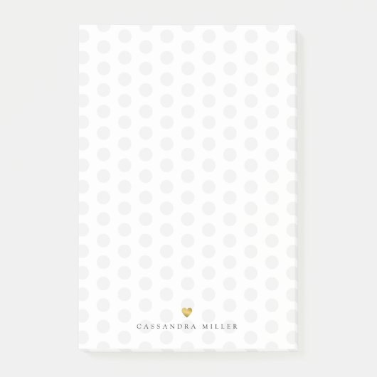 Light Gray Polka Dots Post-it Klebezettel (Vorderseite)