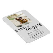 Light Gray Save the Date Foto Wedding Magnet (Rechte Seite)