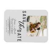 Light Gray Save the Date Foto Wedding Magnet (Horizontal)