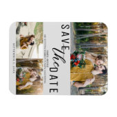 Light Gray Save the Date Wedding 3 Fotos Magnet (Horizontal)