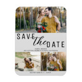 Light Gray Save the Date Wedding 3 Fotos Magnet (Vertikal)