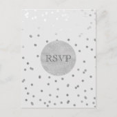 Light Gray & Silver Shiny Confetti Dots UAWG Einladungspostkarte (Vorderseite)