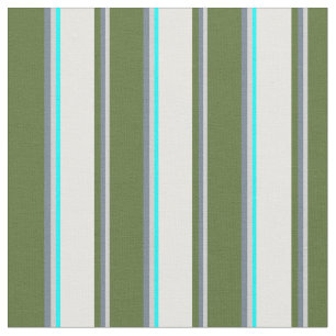 Light Gray, Slate Gray, Olive Green, White & Aqua Stoff