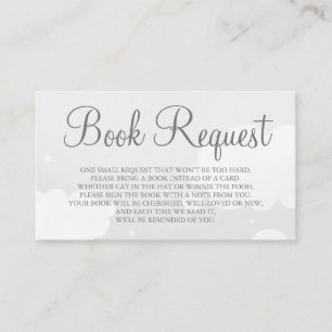 Light Gray Star Sky Book Request Card Visitenkarte
