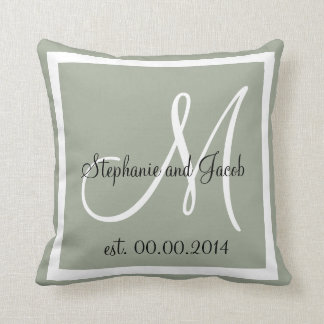 Light Gray Tan Wedding Keepake Kopfkissen Kissen