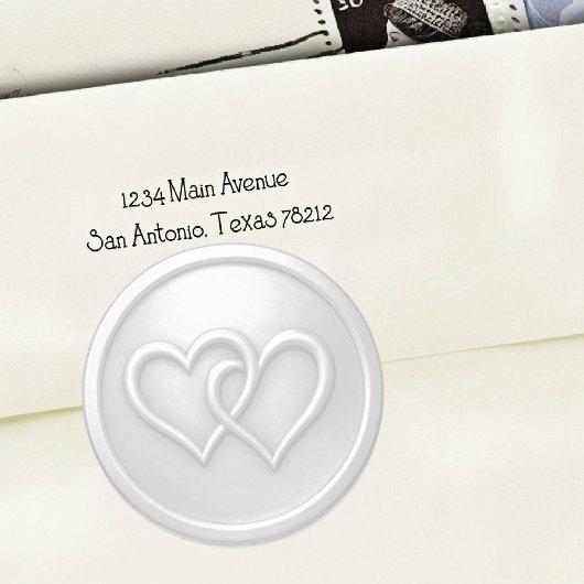 Light Gray Two Hearts Intertwined Wedding Runder Aufkleber