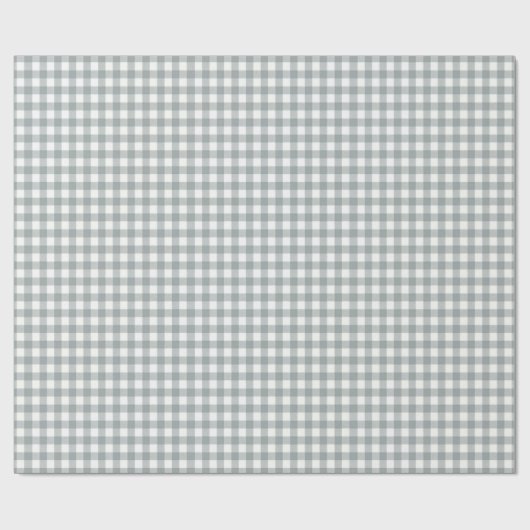 Light Gray und White Gingham Geschenkpapier (Flach)