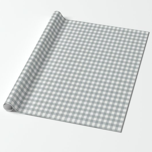 Light Gray und White Gingham Geschenkpapier (Ungerollt)