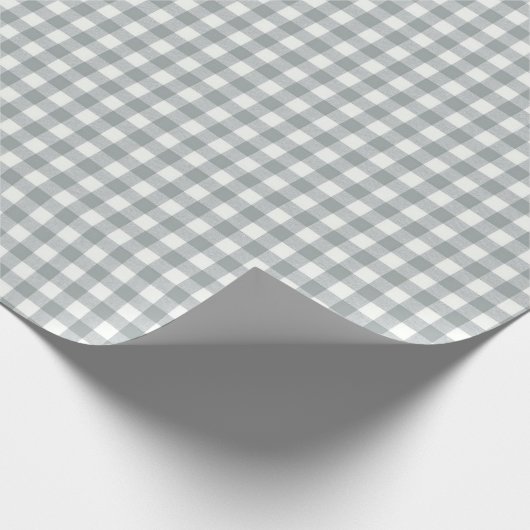 Light Gray und White Gingham Geschenkpapier (Ecke)