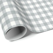 Light Gray und White Gingham Geschenkpapier (Rolleneckpunkt)