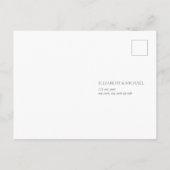 Light Gray White Floral Script Wedding RSVP Einladungspostkarte (Rückseite)