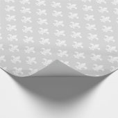 Light Gray White Lilie Pattern Geschenkpapier (Ecke)