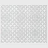 Light Gray White Lilie Pattern Geschenkpapier (Flach)