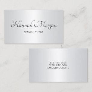 Light Gray White Ombre Elegantes Skript Visitenkarte
