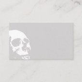 Light Gray White Skull Goth Wedding Platzkarte (Vorderseite)