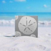 Light Gray & White Tropical Beach Sand Dollar Fliese