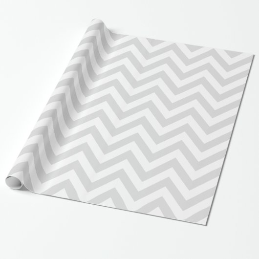 Light Gray White XL Zickzack ZigZag Muster Geschenkpapier (Ungerollt)