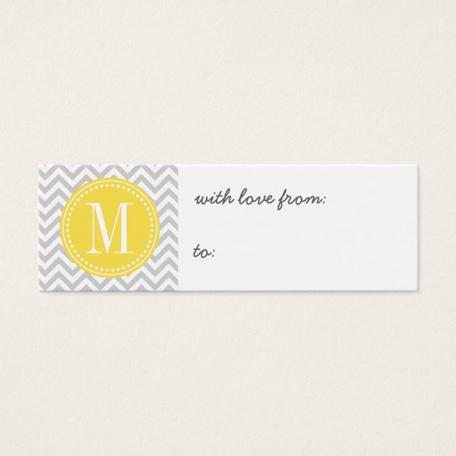 Light Gray Zickzack Zigzag Personalisiert Monogram (Vorderseite)