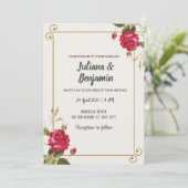 Light Grayish Orange and Dark Yellow wedding Einladung (Stehend Vorderseite)