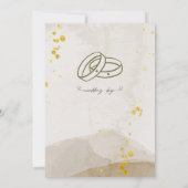 Light Grayish Orange and Dark Yellow wedding  Einladung (Rückseite)