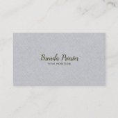 Light Grayn Burlap Linnen Texture Visitenkarte (Vorderseite)