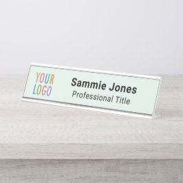 Light Green 2x8 Schreibtisch-Namensschild mit Busi Schreibtischnamensplakette