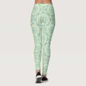 Light Green Abstrakt Mandala Leggings (Rückseite)