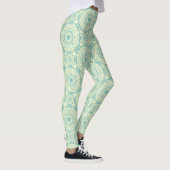 Light Green Abstrakt Mandala Leggings (Rechts)