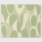 Light Green and Beige Abstract Circle Pattern Geschenkpapier (Flach)