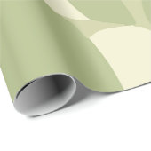 Light Green and Beige Abstract Circle Pattern Geschenkpapier (Rolleneckpunkt)