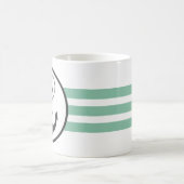 Light Green and Navy Blue Nautical Anchor Kaffeetasse (Mittel)