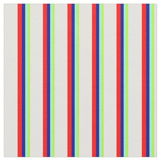 Light Green, Aquamarine, Dark Blue, Red & Yellow Stoff (Nahaufnahme)
