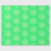 Light Green auf Spring Green Sketchy Blume Geschenkpapier (Flach)