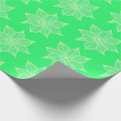 Light Green auf Spring Green Sketchy Blume Geschenkpapier (Ecke)