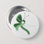 Light Green Awareness Ribbon Butterfly Button (Vorne & Hinten)