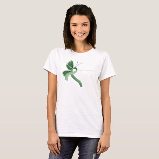 Light Green Awareness Ribbon Butterfly T - Shirt (Vorne ganz)