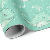 Light Green Baby Whales Geschenkpapier (Rolleneckpunkt)