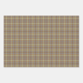 Light Green Blue Brown Plaid Tartan Geschenkpapier Set