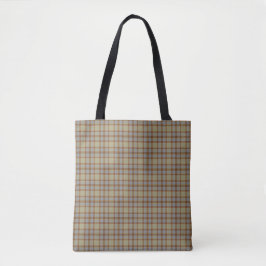Light Green Blue Brown Plaid Tartan Tote Bag Tasche
