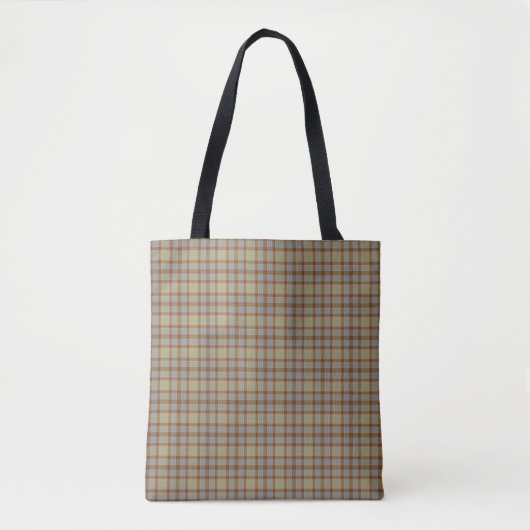 Light Green Blue Brown Plaid Tartan Tote Bag Tasche (Vorderseite)