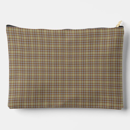 Light Green Blue Plaid Tartan Pattern Rustic Zubehörtasche (Rückseite)