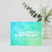 Light Green Blue Sweet Happy Birthday Postkarte (Stehend Vorderseite)
