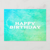 Light Green Blue Sweet Happy Birthday Postkarte (Vorderseite)